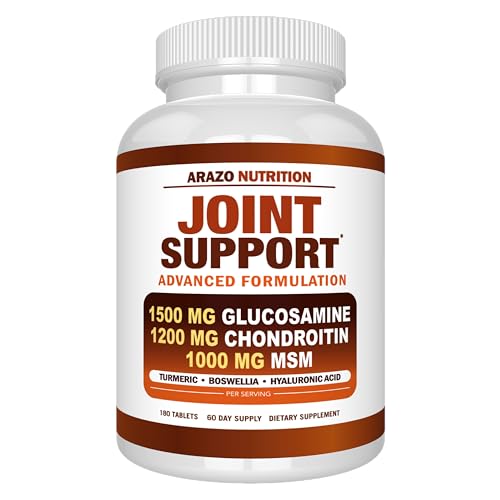 Arazo Nutrition Glucosamine Chondroitin Turmeric Msm Boswellia - Joint Support Supplement for Relief for
