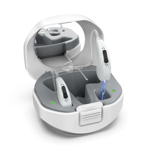Lentorgi Rechargeable Hearing Aids with Noise Reduction for Seniors - Gray