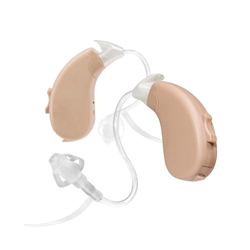 Lucid Hearing Enrich Pro OTC Behind-The-Ear Hearing Aids, Beige - for Adults with Mild to Moderate Hearing