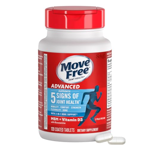 Move Free Advanced Glucosamine Chondroitin MSM + Vitamin D3 Joint Support Supplement, Supports Mobility