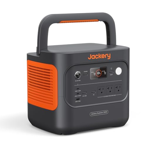 Jackery Explorer 2000 v2 Portable Power Station, 2042Wh LiFePO4 Home Backup Battery, 2200W Solar Generator, US