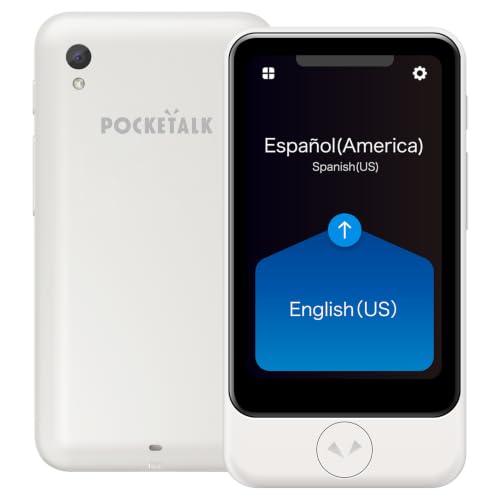 POCKETALK S2 Plus Business eSIM 5 Year White - Voice & Camera Real-Time Translator - 92+ Languages, Extra
