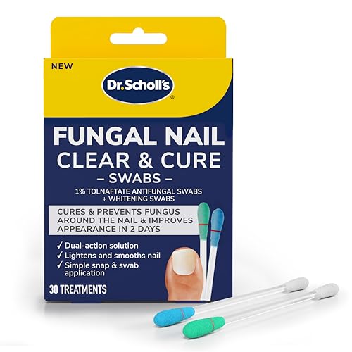 Dr. Scholl’s Fungal Nail Clear & Cure Swabs, 30 ct - Nail Treatment with Tolnaftate to Cure & Relieve