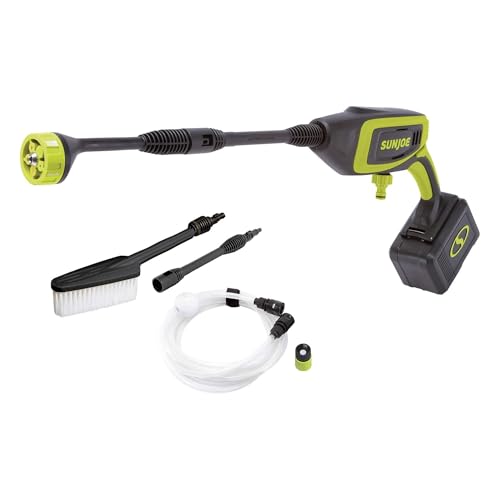 Sun Joe Cordless Portable Power Cleaner, Lightweight Pressure Washer Tool with 5-in-1 Spray Nozzle, 24V