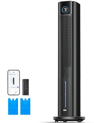DREO Evaporative Air Swamp Cooler, 43" Cooling Fans that Blow Cold Air 2026 Upgraded, 80° Oscillating Floor Fa
