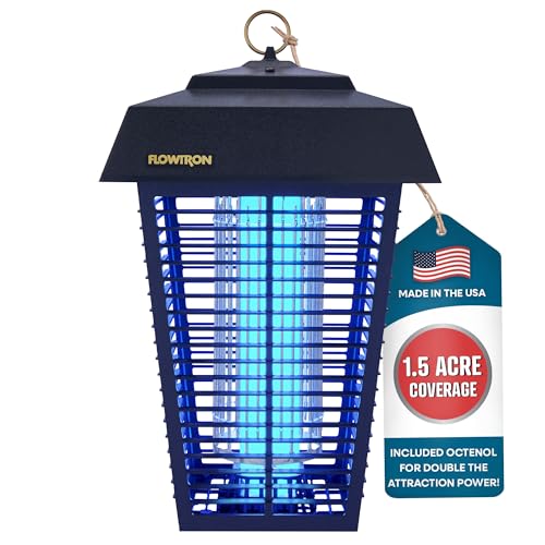 Flowtron Bug Zapper, 1-1/2 Acre of Outdoor Coverage with Powerful 80W Bulb & 5600V Instant Killing Grid