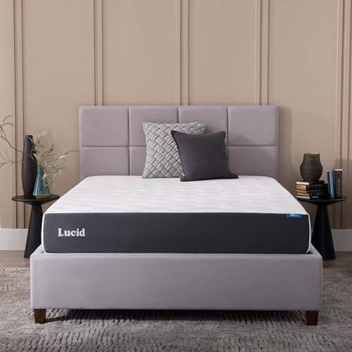 Lucid 10 Inch Memory Foam Mattress - Medium Feel - Infused with Refreshing Bamboo Charcoal and Cooling Gel