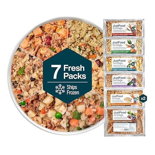 JustFoodForDogs Frozen Fresh Dog Food Toppers and Meals, Human Grade, Balanced Fresh Pet Meal or Topper, No