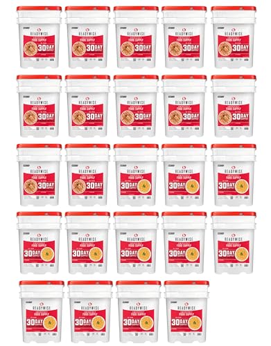 ReadyWise 1 Year Emergency Food Supply - 3,576 Servings, 24 Buckets, Freeze Dried Protein Meals, Disaster