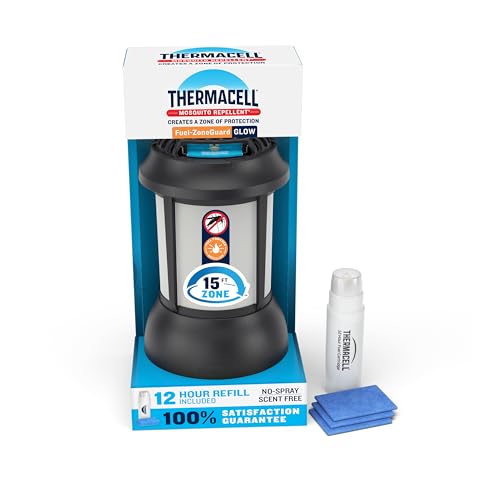 Thermacell Mosquito Repellent Patio Shield Lantern; Includes 12-Hour Refill; 15 Foot Zone of Protection; Highl