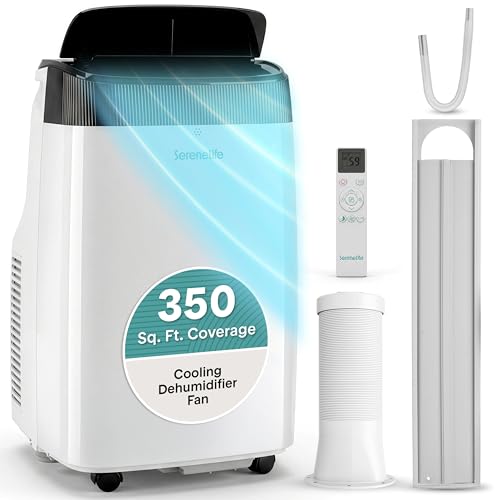 SereneLife Portable Air Conditioner, Dehumidifier & Fan | 3-in-1 8,000 BTU AC With Temperature Ranges