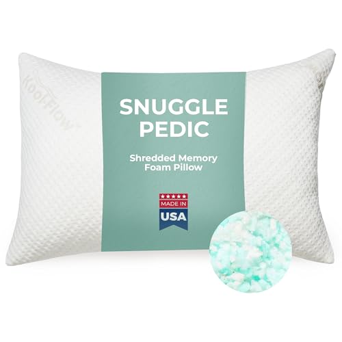 Snuggle-Pedic Shredded Memory Foam Pillow - The Original Cool Pillows for Side, Stomach & Back Sleepers