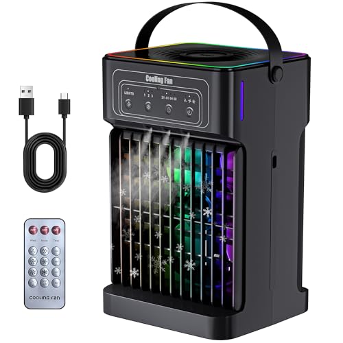 Portable Air Conditioners, 2026 Upgraded 4-IN-1 Quiet Portable AC Unit with Remote, 1100ML Tank Evaporative Ai