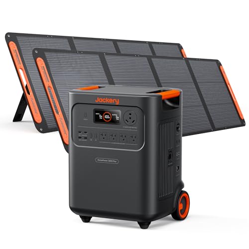 Jackery HomePower 3600 Plus Portable Power Station with 2x 200W Solar Panels, 3600W AC Output, 3584Wh LFP Sola