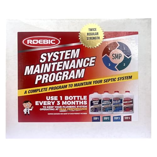 Roebic SMP-1000-PAK-1 Complete Septic System Maintenance Kit: 4 Quarts, Pack of 1, All-in-One Solution for Sep