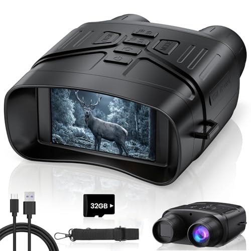 TELUHA Night Vision Goggles for Adults, 4K Night Vision Binoculars with 5000mAh Rechargeable Battery and 32GB