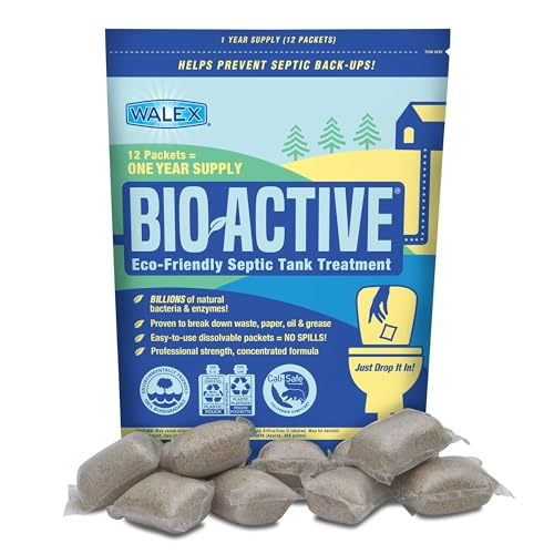 Walex Bio-Active Home Septic Tank Treatment - Strong Digestive Power with Beneficial Bacteria & Enzymes for