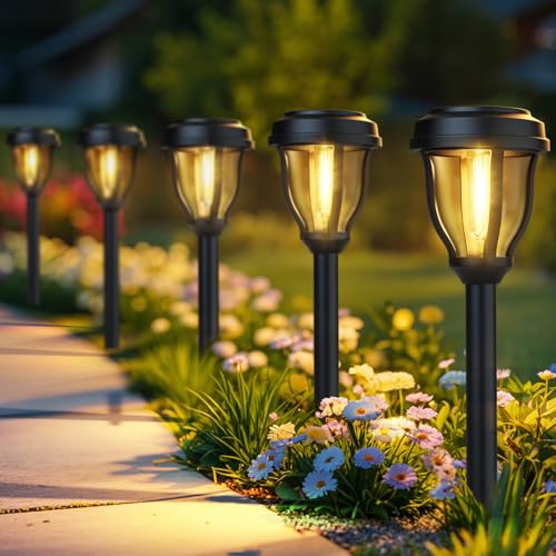 DERAYSION 12 Pack Outdoor Solar Lights