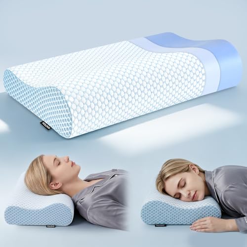 Memory Foam Pillows Neck Pillow Bed Pillow for Sleeping, Ergonomic Cervical Pillow for Neck and Shoulder Pain