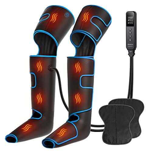 CINCOM Leg Massager with Heat and Compression, Air Compression Leg Massager for Circulation and Pain Relief