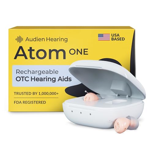 Audien Atom One OTC Hearing Aids - Wireless, Rechargeable, and Comfortable | Clear Sound in a Small, Discreet