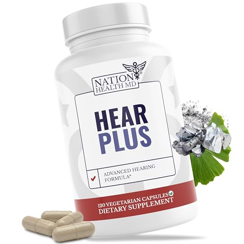 NATION HEALTH MD Hear Plus - Tinnitus Supplement - Advanced Hearing Formula for Ringing Ears with Ginkgo