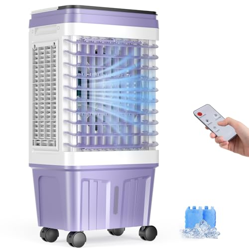 Portable Air Conditioners, 3000 CFM Swamp Cooler, Evaporative Air Cooler with 6.87 Gal Water Tank, 3 Speeds &