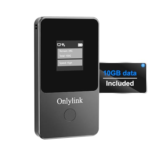 SIMO Solis Pro 5G Mobile Hotspot WiFi Power Bank Touchscreen Display for Travel in 140+ Countries, No SIM Card