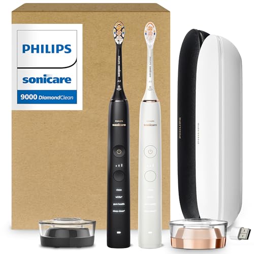Philips Sonicare DiamondClean 9000 Electric Toothbrush - Sonic Toothbrush with App, Pressure Sensor, 12 Brushi