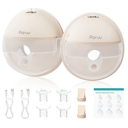 Paruu Hands Free Breast Pump P16, Wearable Breast Pump Electirc Portable with 4 Modes & 12 Levels, Max 309mmHg