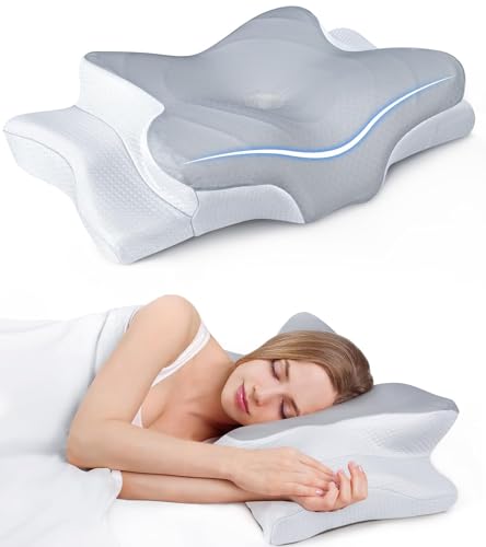 Ultra Pain Relief Cooling Pillow for Neck Support, Adjustable Cervical Pillow Cozy Sleeping, Odorless Ergonomi