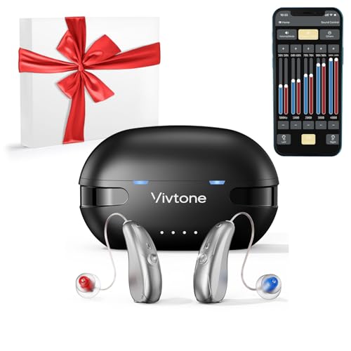 Vivtone Bluetooth Hearing Aids with APP Control for Precise Fitting, Phone Call & Music Streaming, Rechargeabl