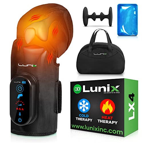 Lunix LX4 FSA Cordless Knee Massager with Heat, Compression & Vibration, Rechargeable Wrap for Knee, Calf &