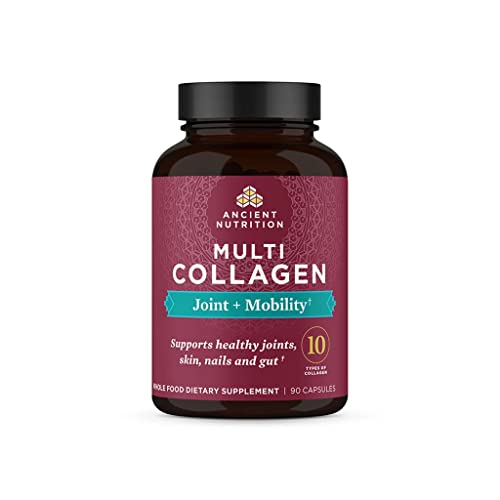 Ancient Nutrition Collagen Pills for Joint Support, Multi Collagen Capsules 90 Ct, Joint + Mobility, Supports
