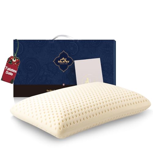 Talatex Premium 100% Natural Talalay Latex Pillow, Purefusion Talalay Latex Helps Relieve Pressure, No Memory