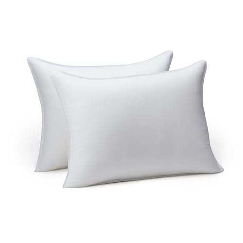 Amazon Basics Down Alternative Pillow for Side and Back Sleepers, Medium Density, Standard Size, 26" x 20"