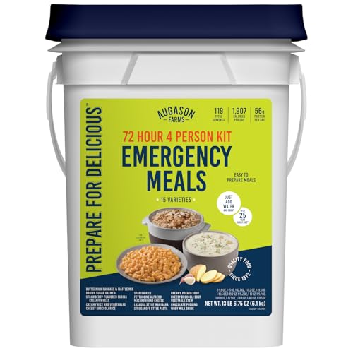 Augason Farms Four Person 72 Hour Emergency Food Supply, 119 Servings, 25 Year Shelf Life, Feeds 4 People