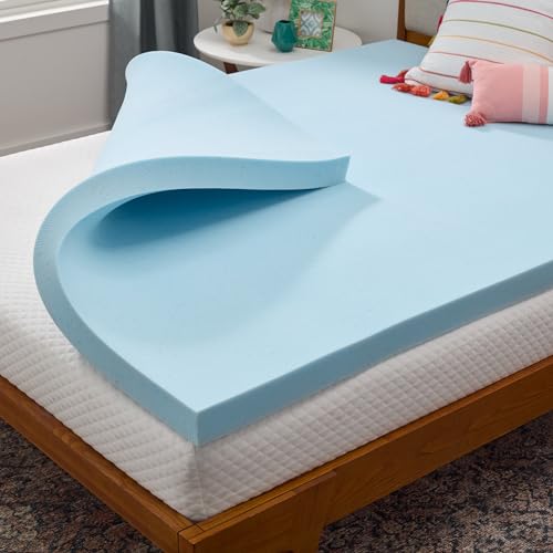 Linenspa Memory Foam Mattress Topper, Queen Size - 3 Inch Gel Infused Memory Foam - Plush Feel - Cooling and