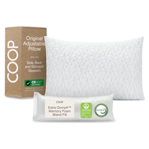 Coop Home Goods Original Adjustable Pillow, Queen Size Bed Pillows for Sleeping, Cross Cut Memory Foam