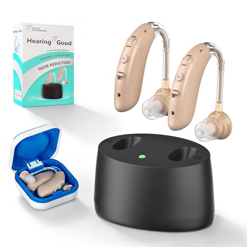 Hearing Aids for Seniors, Hearing Aids Rechargeable with Noise Cancelling and Volume Control, Hearing Amplifie