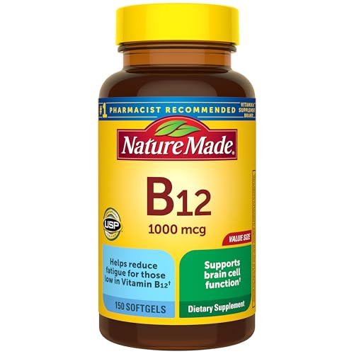 Nature Made Vitamin B12 1000 mcg, Dietary Supplement for Energy Metabolism Support, B12 Vitamins 1000 mcg