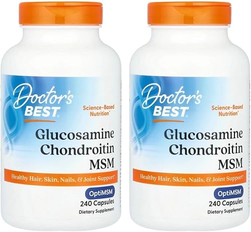 Doctor's Best Glucosamine Chondroitin MSM, Non GMO, 240 Capsules