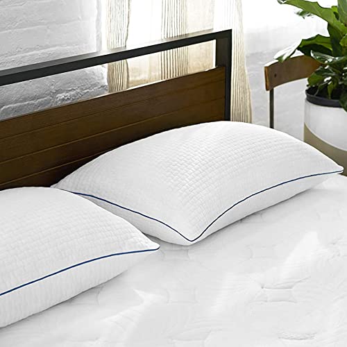 Sleep Innovations Premium Shredded Gel Memory Foam Pillow (Set of 2), Standard Size, Shapeable Comfort, Side