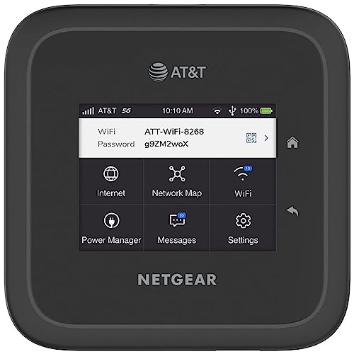 NETGEAR Nighthawk M6 Pro Mobile Hotspot 5G mmWave, 8Gbps, Unlocked, AT&T & T-Mobile, International Roaming, Po